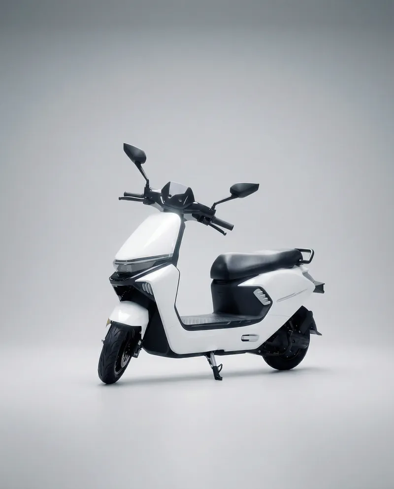 EVE E20 electric scooter in white, studio shot